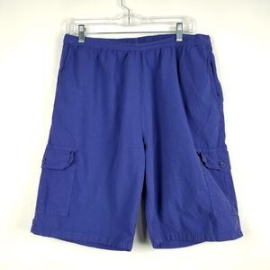 Vintage Collections Etc‎ Mens Shorts Size L Blue Pull On Cargo Sports Swimming